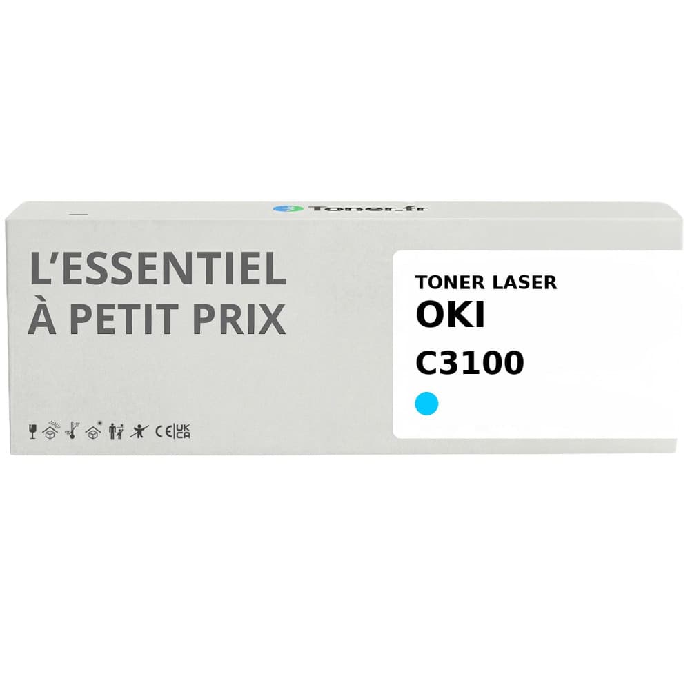 Toner compatible Oki C3100 Cyan
