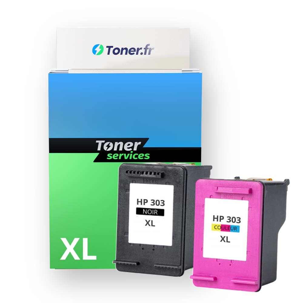 Pack de 2 cartouches d'encre compatibles HP 303 XL noir et tricolor
